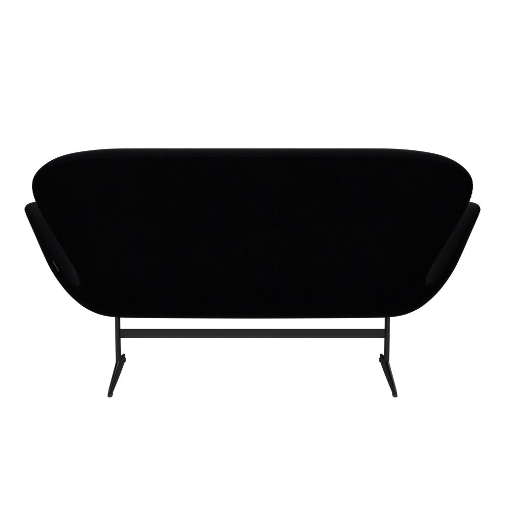 Fritz Hansen Swan Sofa 2 Seater, Black Lacquered/Comfort Black (00050)