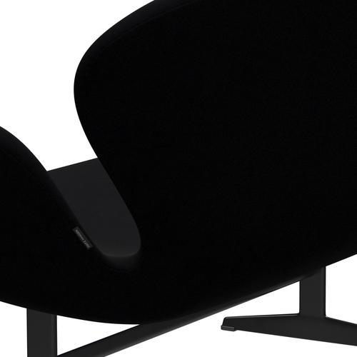 Fritz Hansen Swan Sofa 2 Seater, Black Lacquered/Comfort Black (00050)