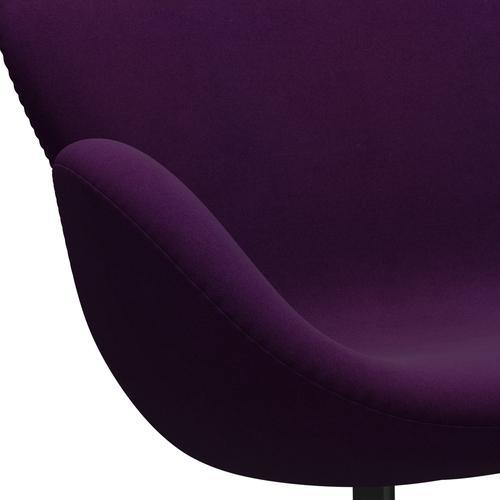 Fritz Hansen Swan Sofa 2 Seater, Black Lacquered/Divina Violet (696)