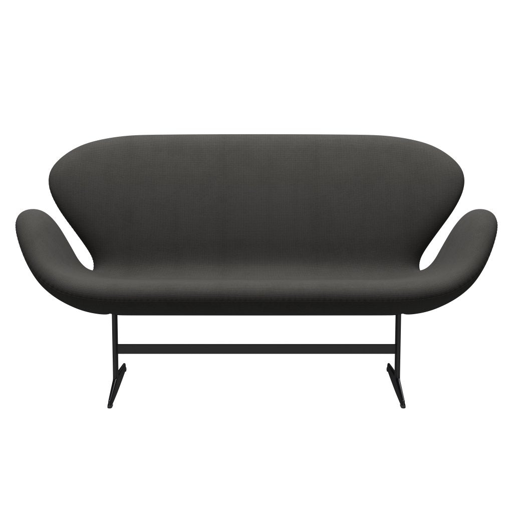 Fritz Hansen Swan Sofa 2 Seater, Black Lacquered/Fame Brown (61060)