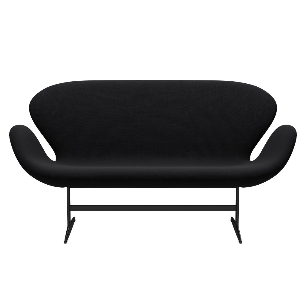 Fritz Hansen Swan Sofa 2 Seater, Black Lacquered/Fame Grey (60051)