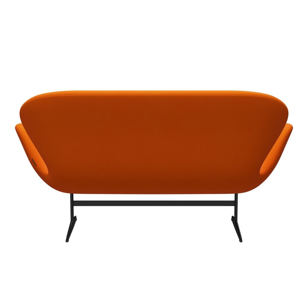 Fritz Hansen Swan Sofa 2 Seater, Black Lacquered/Fame Orange (63077)