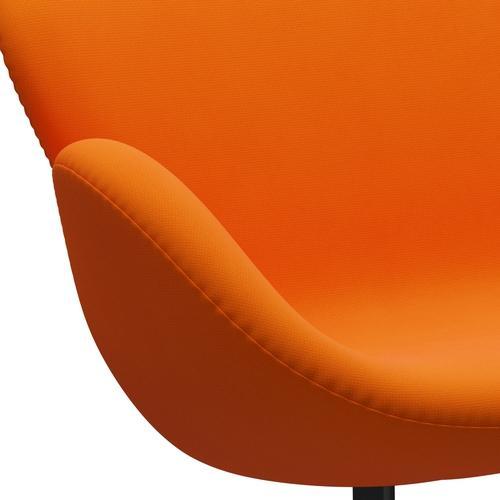 Fritz Hansen Swan Sofa 2 Seater, Black Lacquered/Fame Orange (63077)