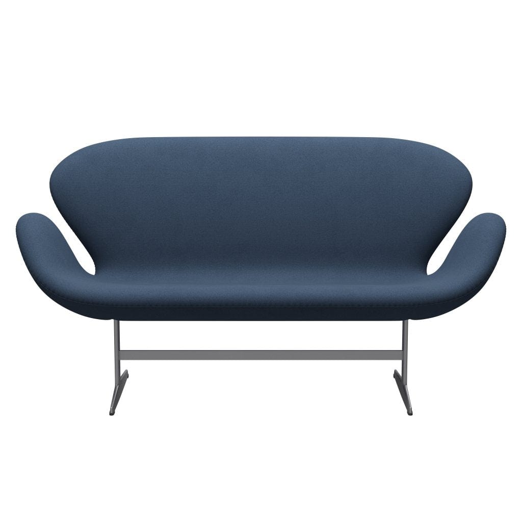 Fritz Hansen Swan Sofa 2 Seater, stříbrná šedá/pohodlí tmavě šedá (09074)