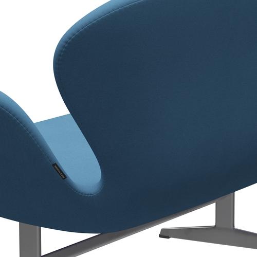 Fritz Hansen Swan Sofa 2 Seater, Silver Grey/Comfort Light Blue (01124)