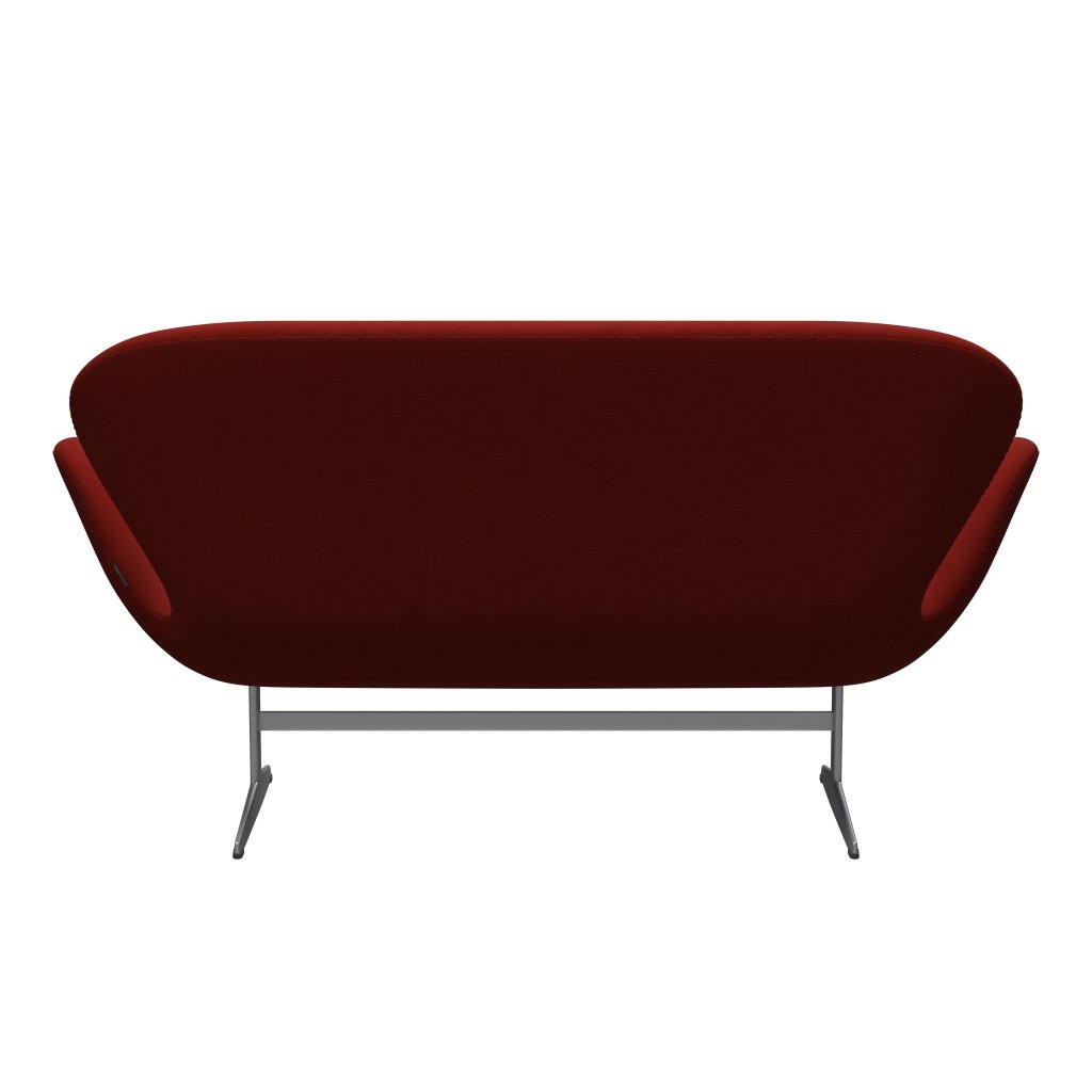 Fritz Hansen Swan Sofa 2 Seater, stříbrná šedá/komfortní rezavě červená (00028)