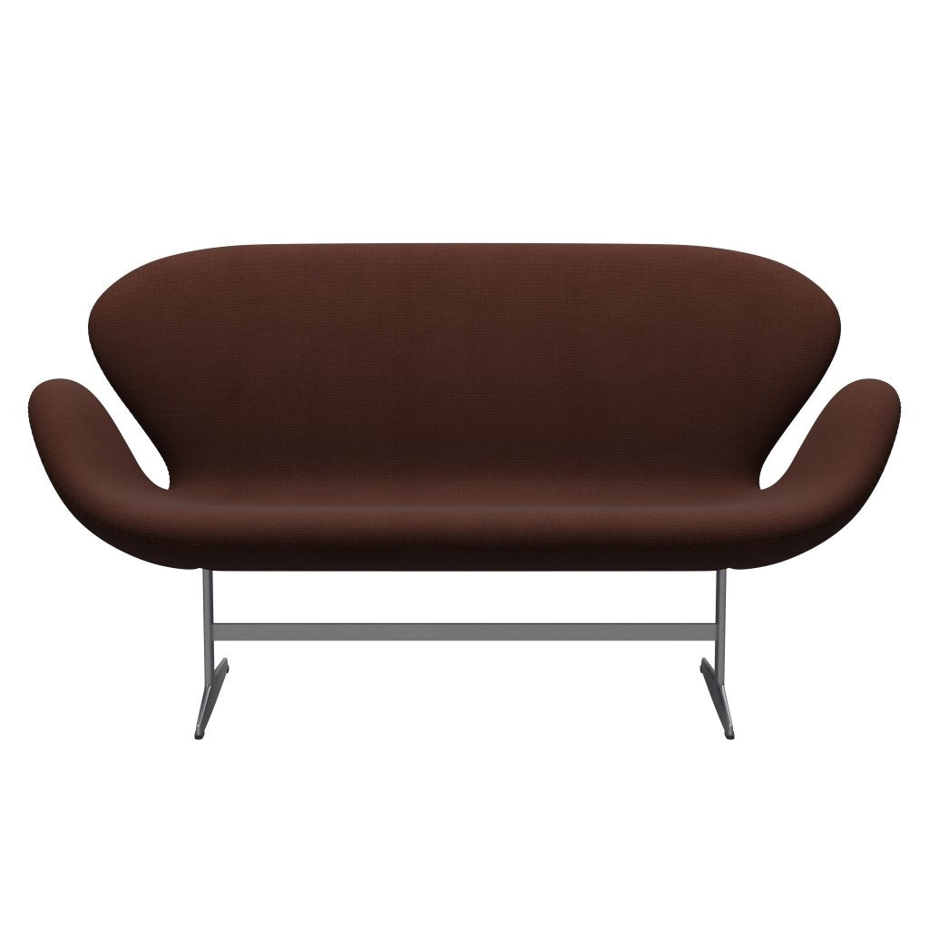 Fritz Hansen Swan Sofa 2 Seater, Silver Grey/Fame Brown (61047)