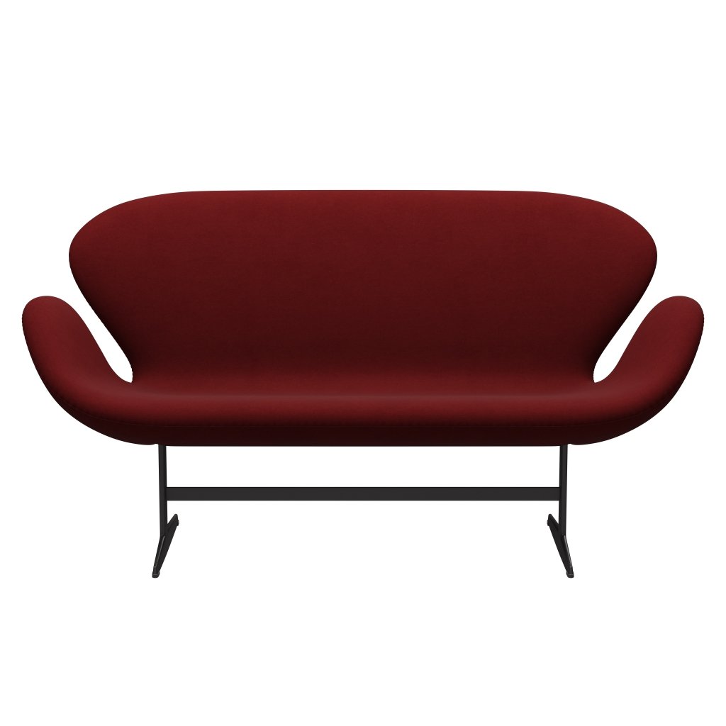 Fritz Hansen Swan Sofa 2 Seater, teplý grafit/pohodlí tmavě červená (01153)