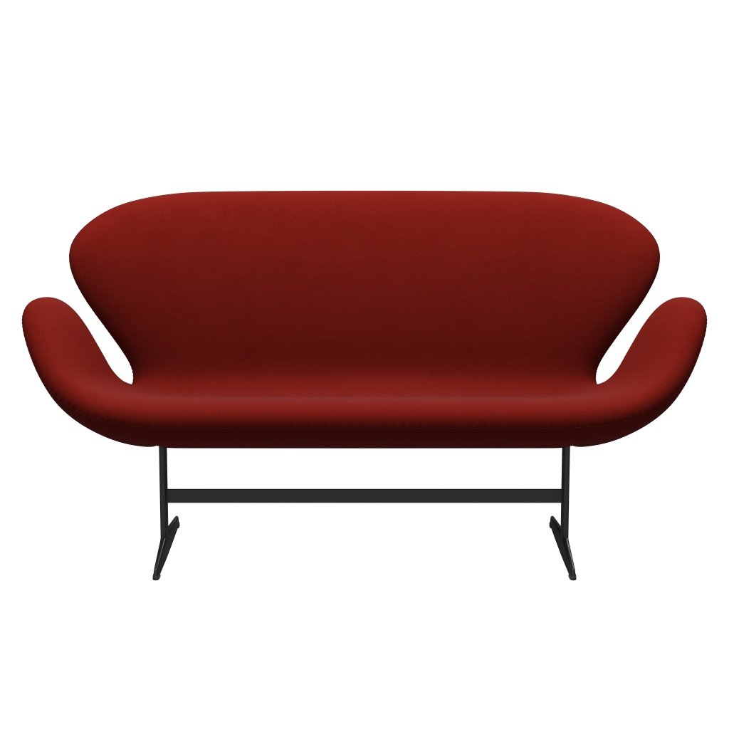 Fritz Hansen Swan Sofa 2 Seater, teplý grafit/komfort Rust Red (00028)