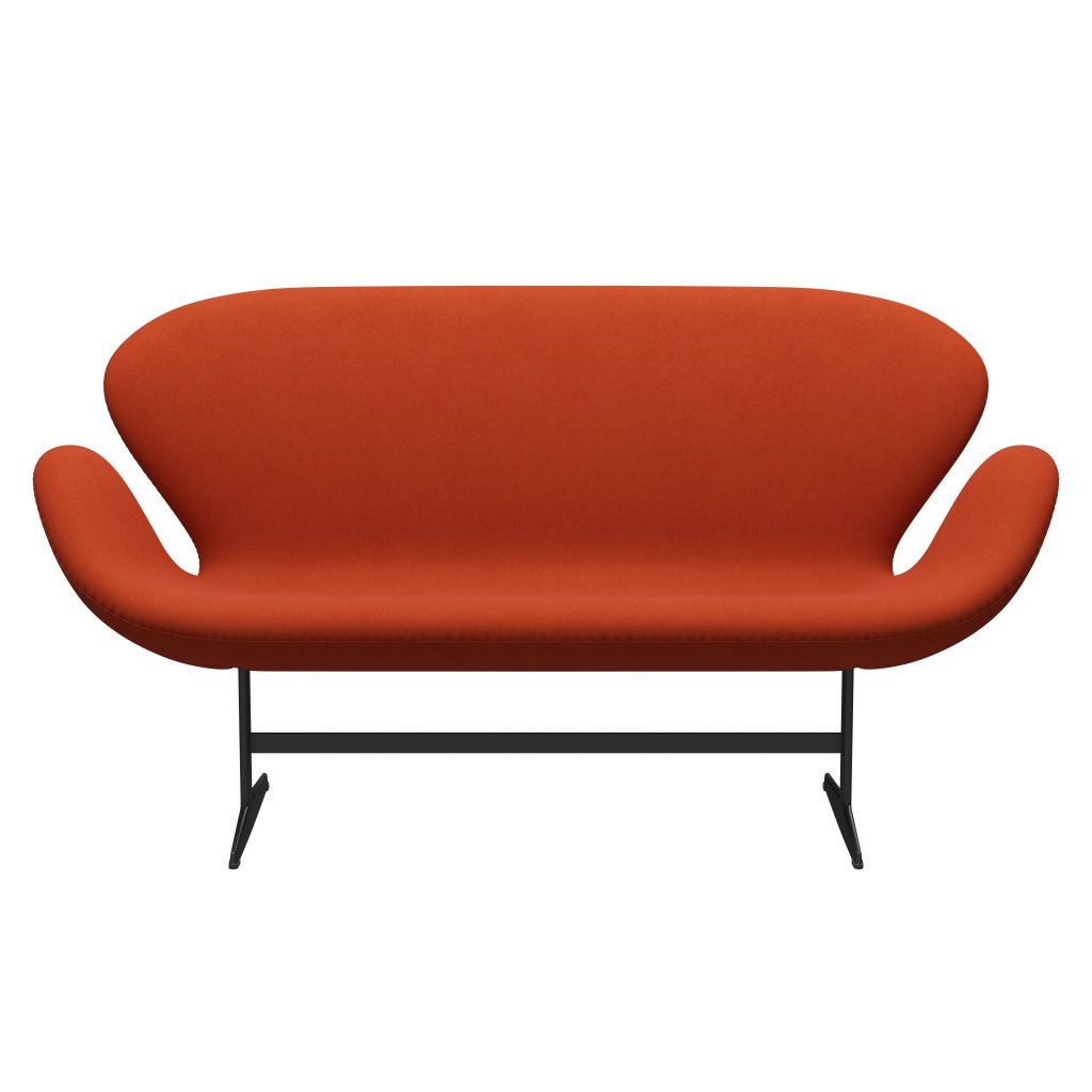 Fritz Hansen Swan Sofa 2 Seater, teplý grafit/komfort Rust Red (09055)