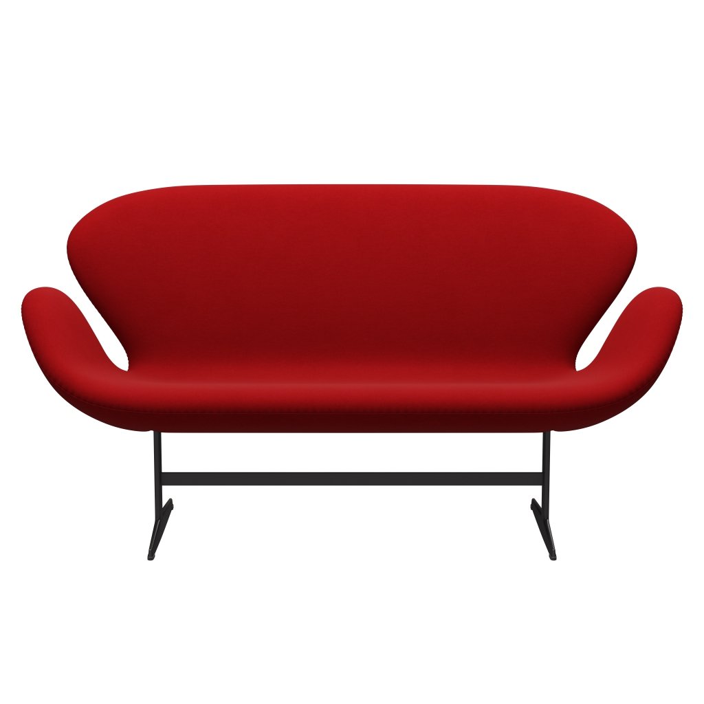 Fritz Hansen Swan Sofa 2 Seater, teplý grafit/pohodlí červená (01414)