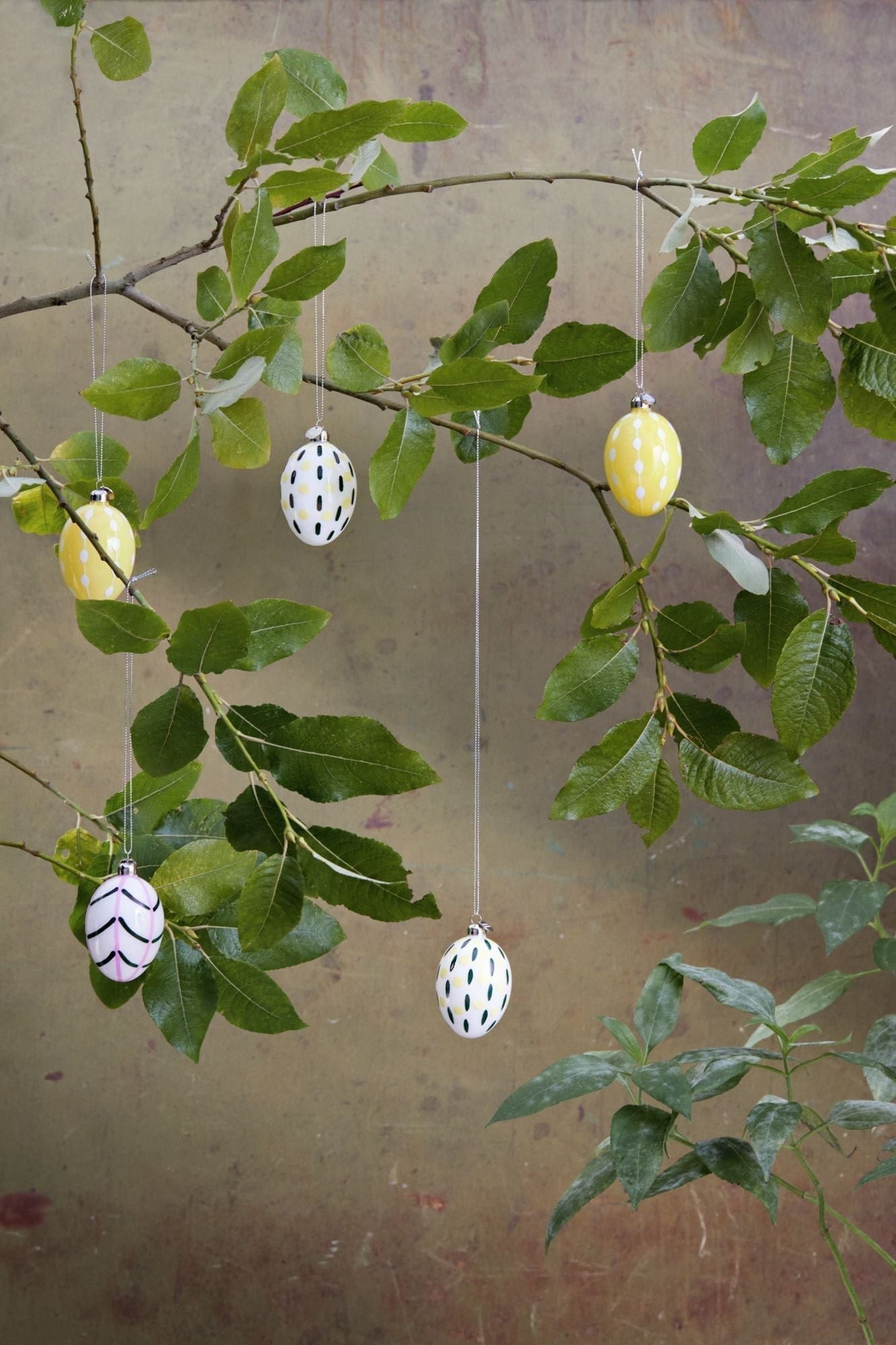 Holmegaard suvenýr Velikonoční visící šperky, listy