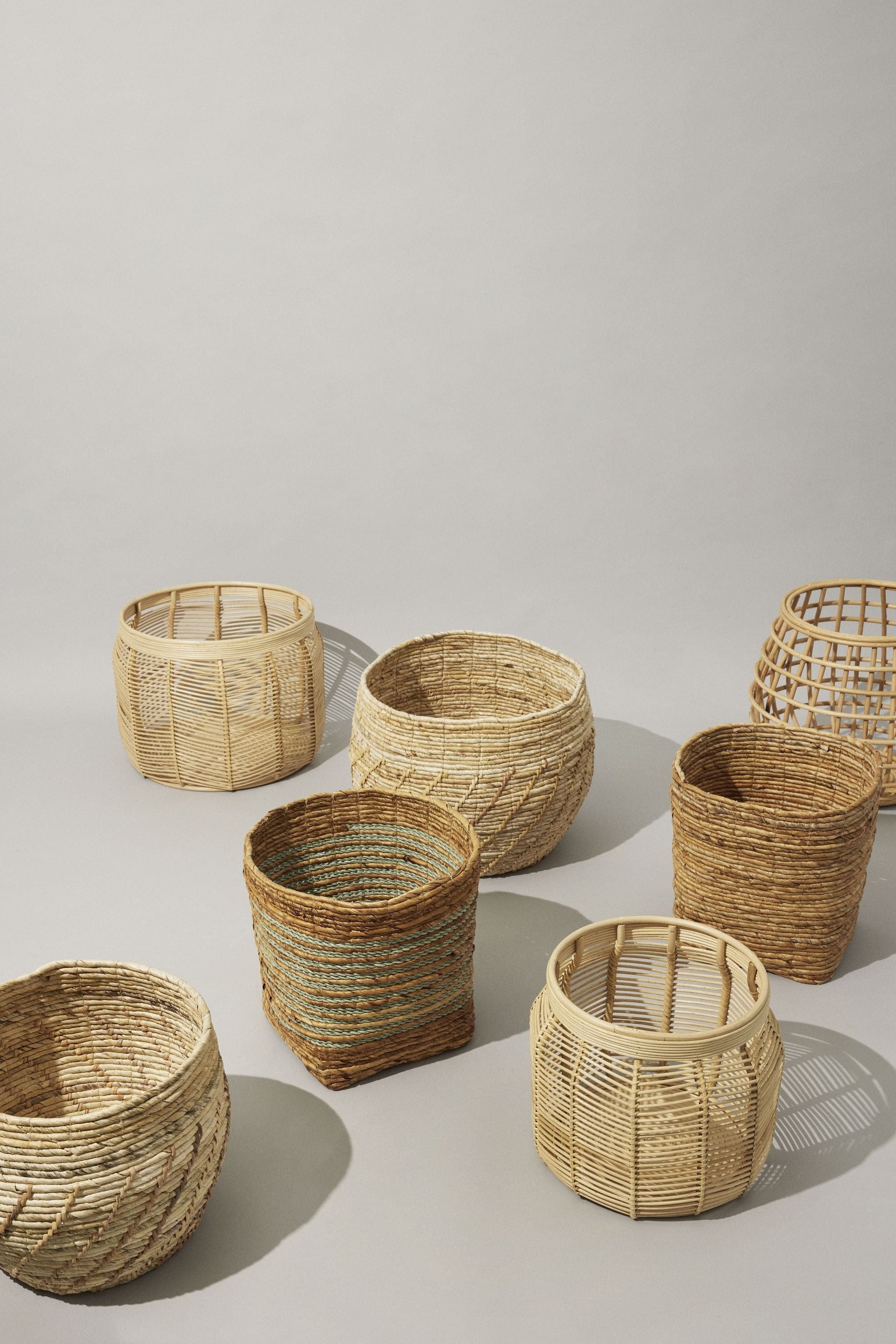 Hübsch Gentle Basket Nature Set 2