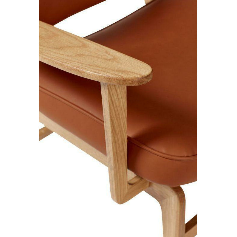 Hübsch Haze Lounge Chair Microngber/Oak FSC Oeko Tex Natural/Brown