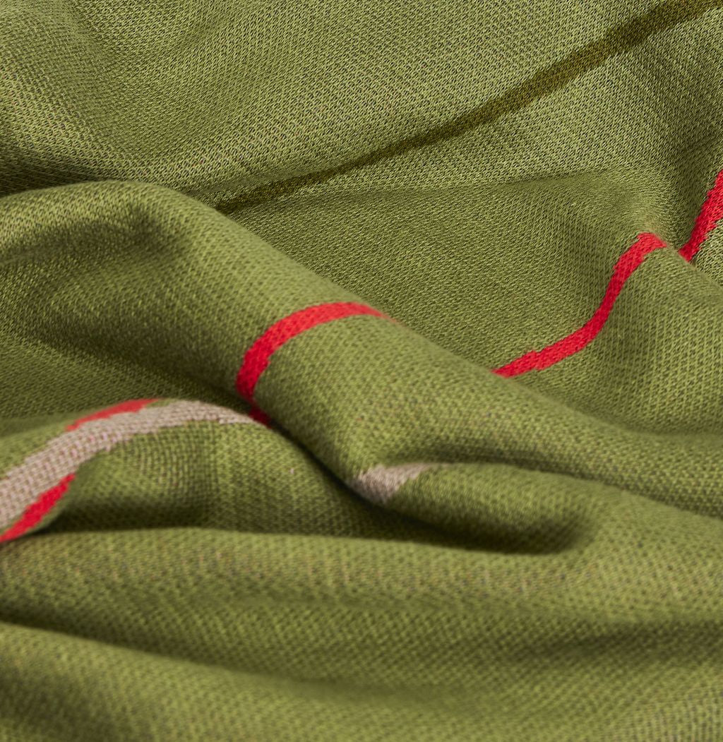 Hübsch Outline Throw, Green/Multicolor