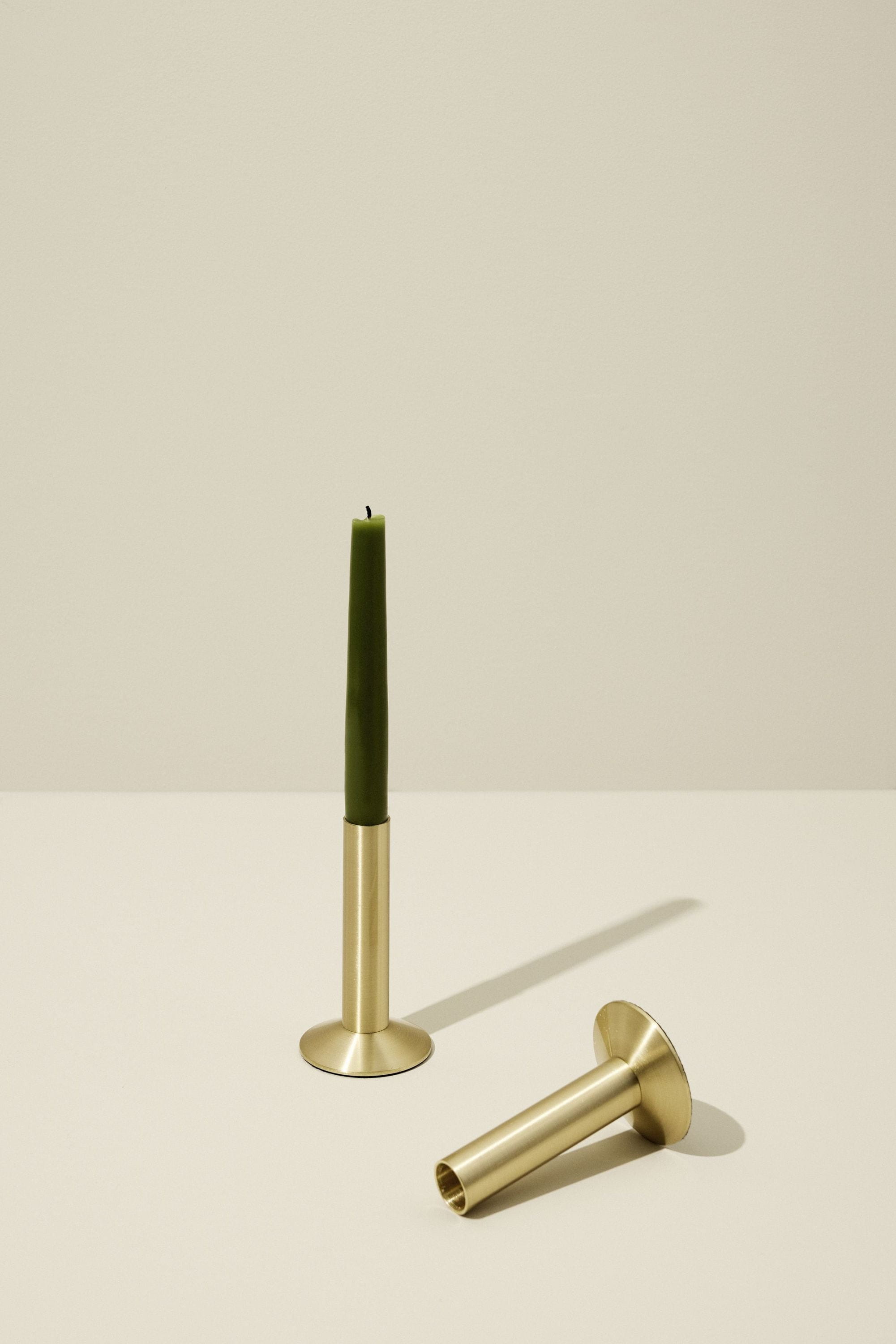 Hübsch Sleek Candle Holder, Brass Color