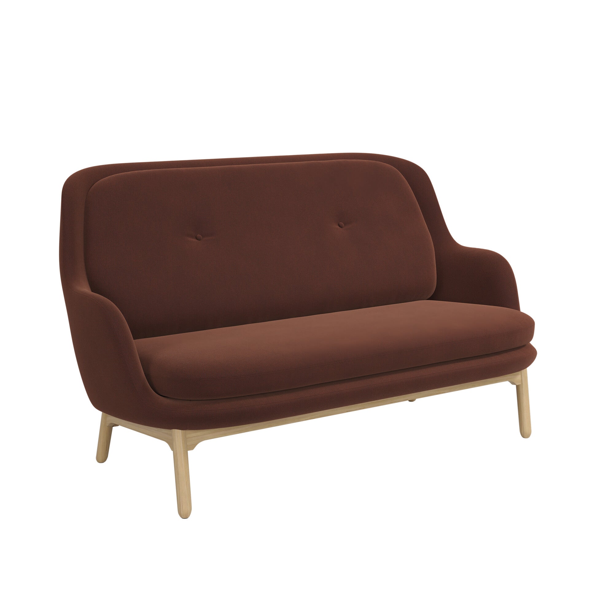 Fritz Hansen Fri JH150MU 2-Seater Sofa, Dark Orange/Dark Orange