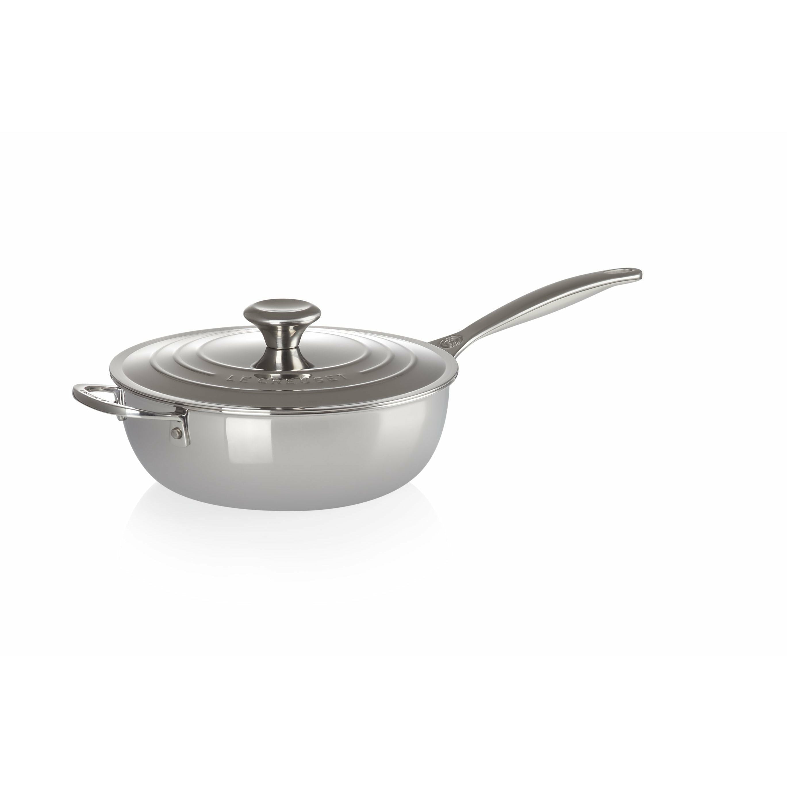 Le Creuset Signature Stainless Steel Non Stick Chef's Pan 3.3 L With Lid & Helper Handle