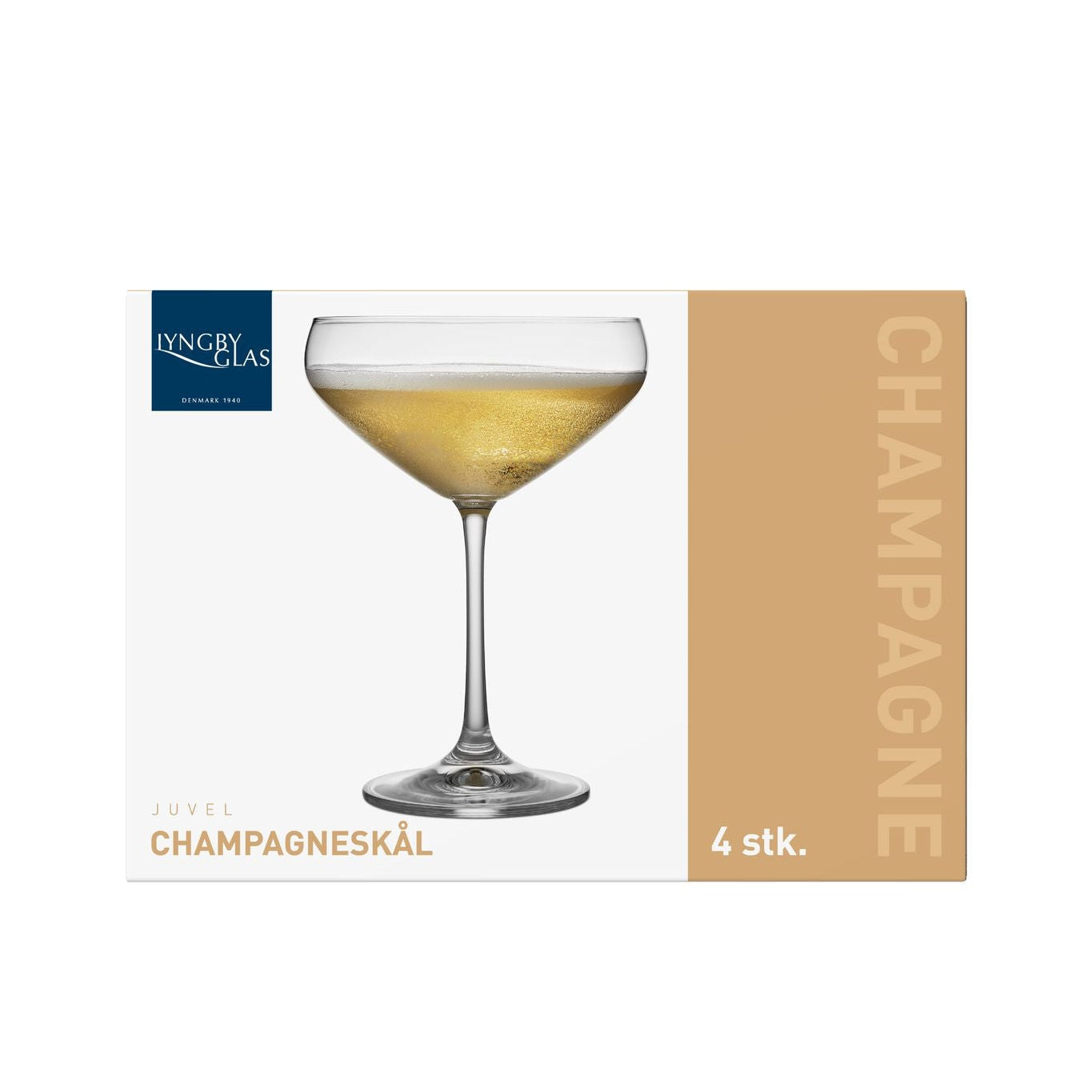 Lyngby Glas Juvel Champagne Bowl 34 Cl, 4 ks.