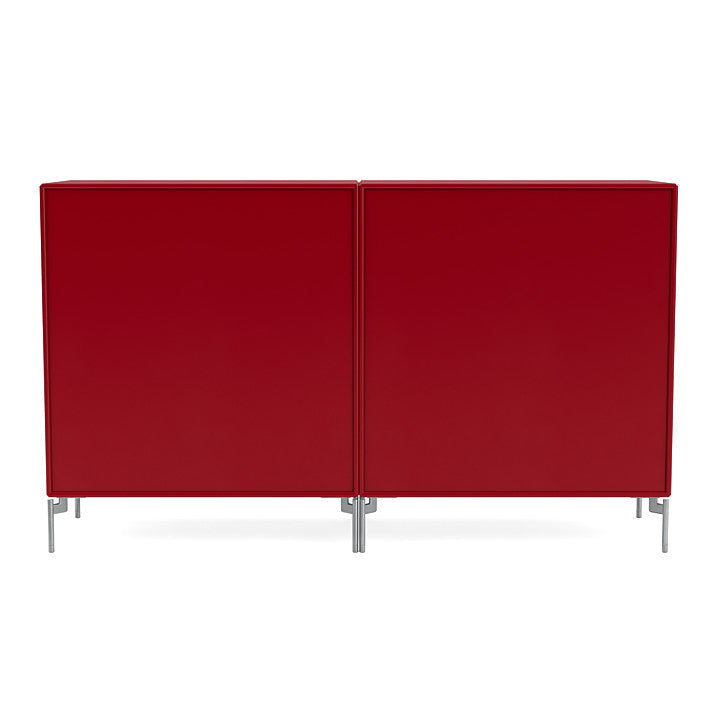 Montana Couple Sideboard With Legs, Beetroot/Matt Chrome