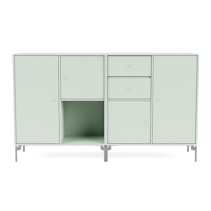 Montana Couple Sideboard With Legs, Mist/Matt Chrome