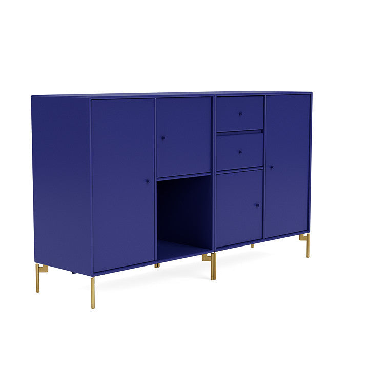 Montana Couple Sideboard With Legs, Monarch Blue/Brass