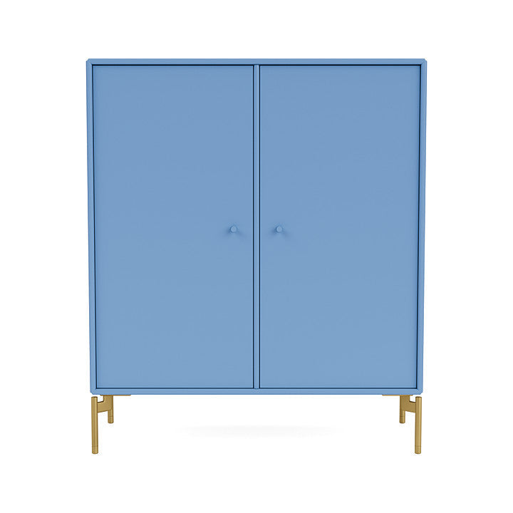 Montana Cover Cabinet With Legs, Azure Blue/Brass