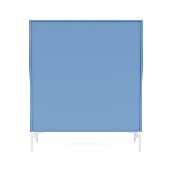 Montana Cover Cabinet With Legs, Azure Blue/Snow White