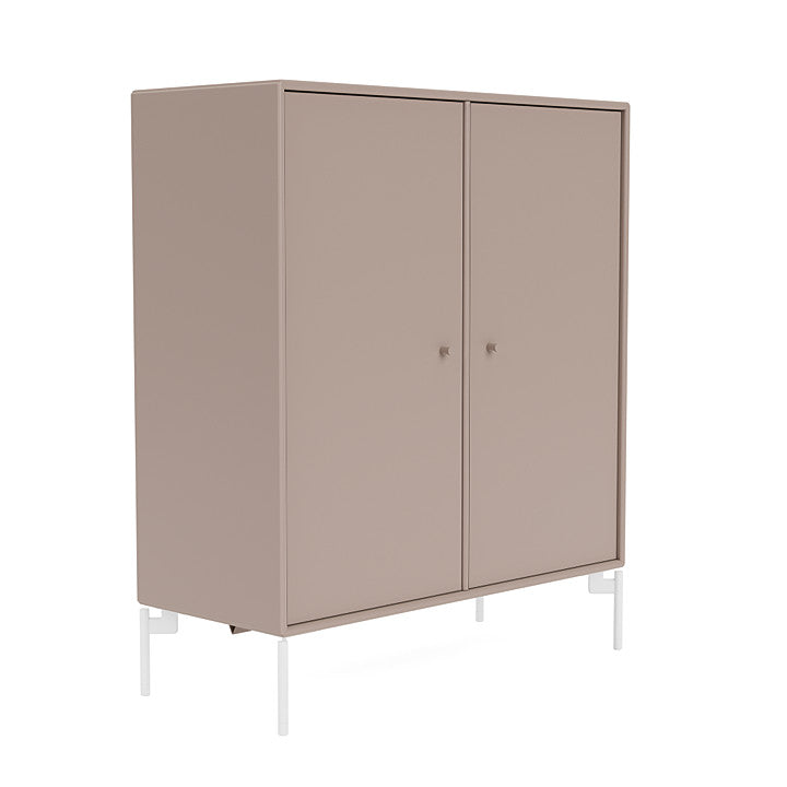Montana Cover Cabinet With Legs, Mushroom Brown/Snow White