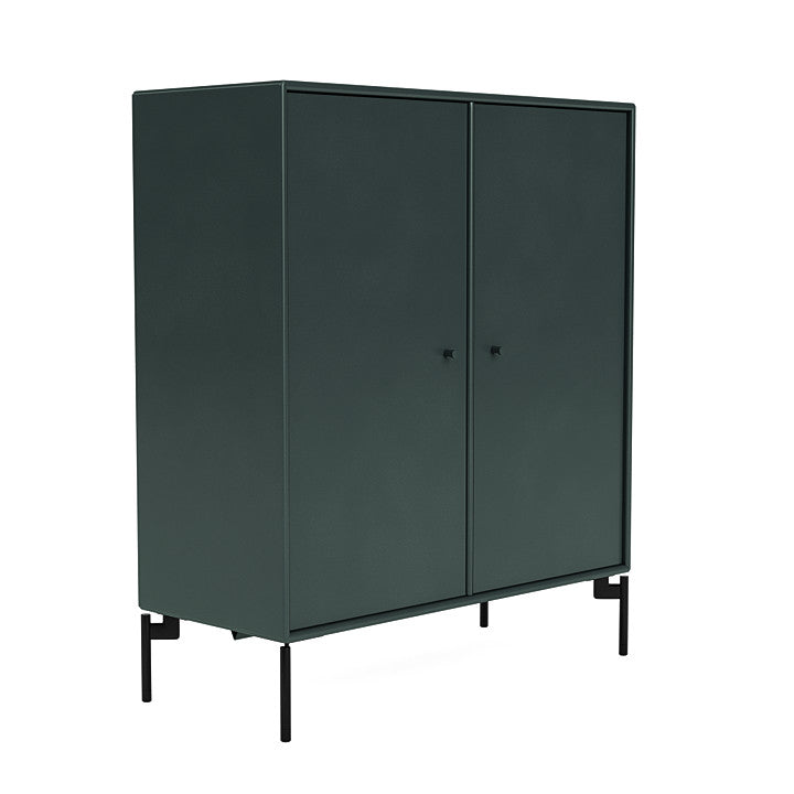 Montana Cover Cabinet With Legs, Black Jade/Black