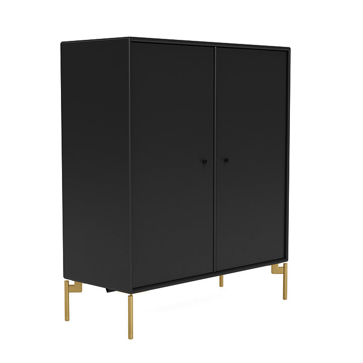 Montana Cover Cabinet With Legs, Black/Brass