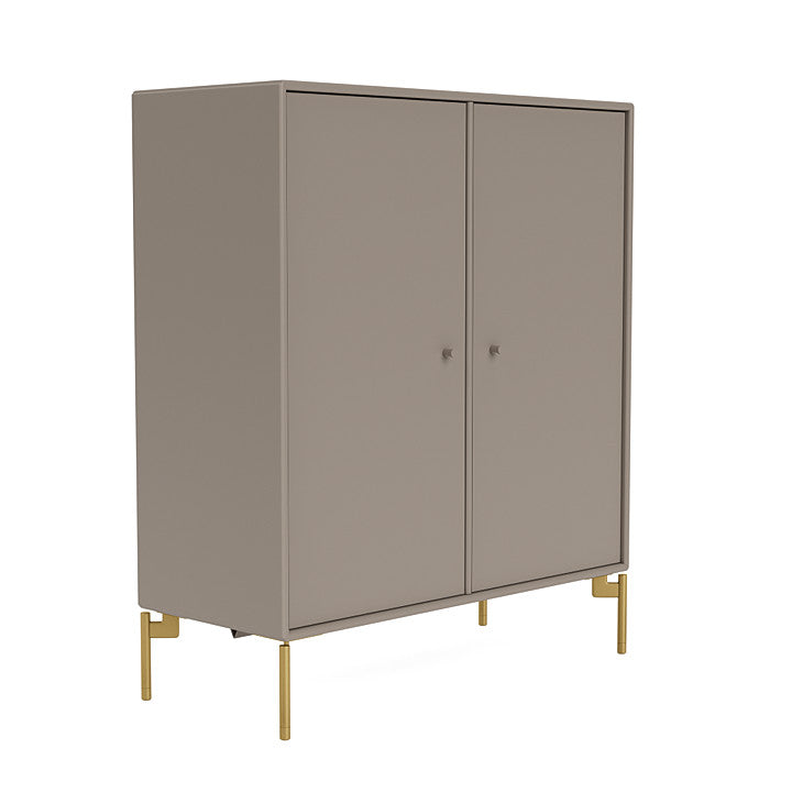 Montana Cover Cabinet With Legs, Truffle/Brass