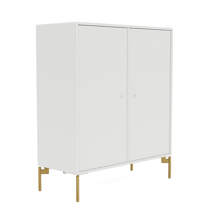 Montana Cover Cabinet With Legs, White/Brass
