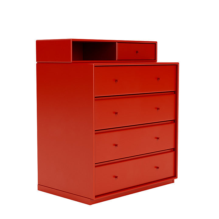 Montana Keep Chest Of Drawers With 3 Cm Plinth, Rosehip Red