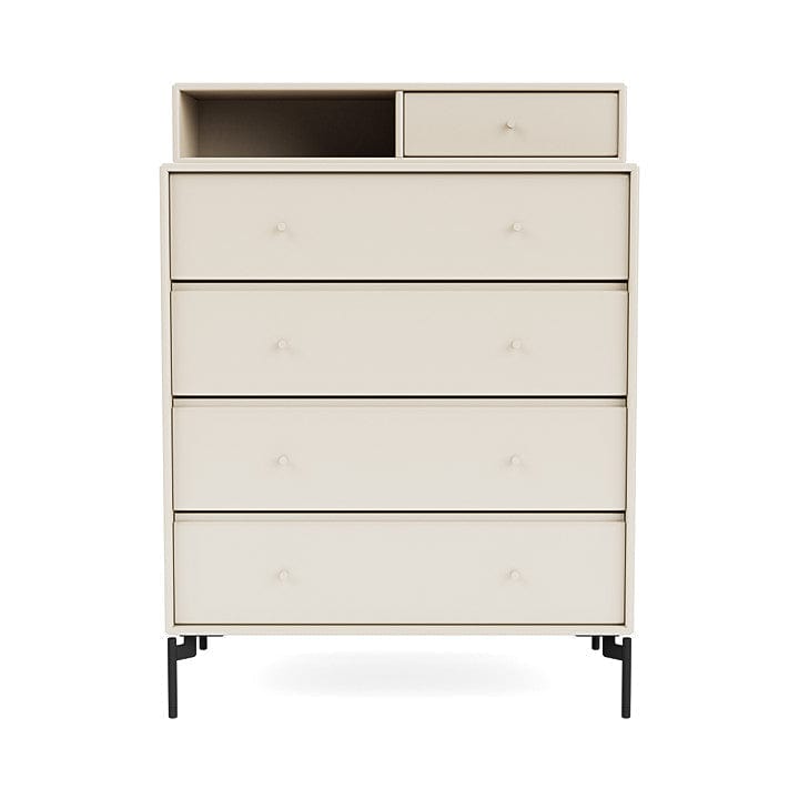 Montana Keep Chest Of Drawers With Legs, Oat/Black