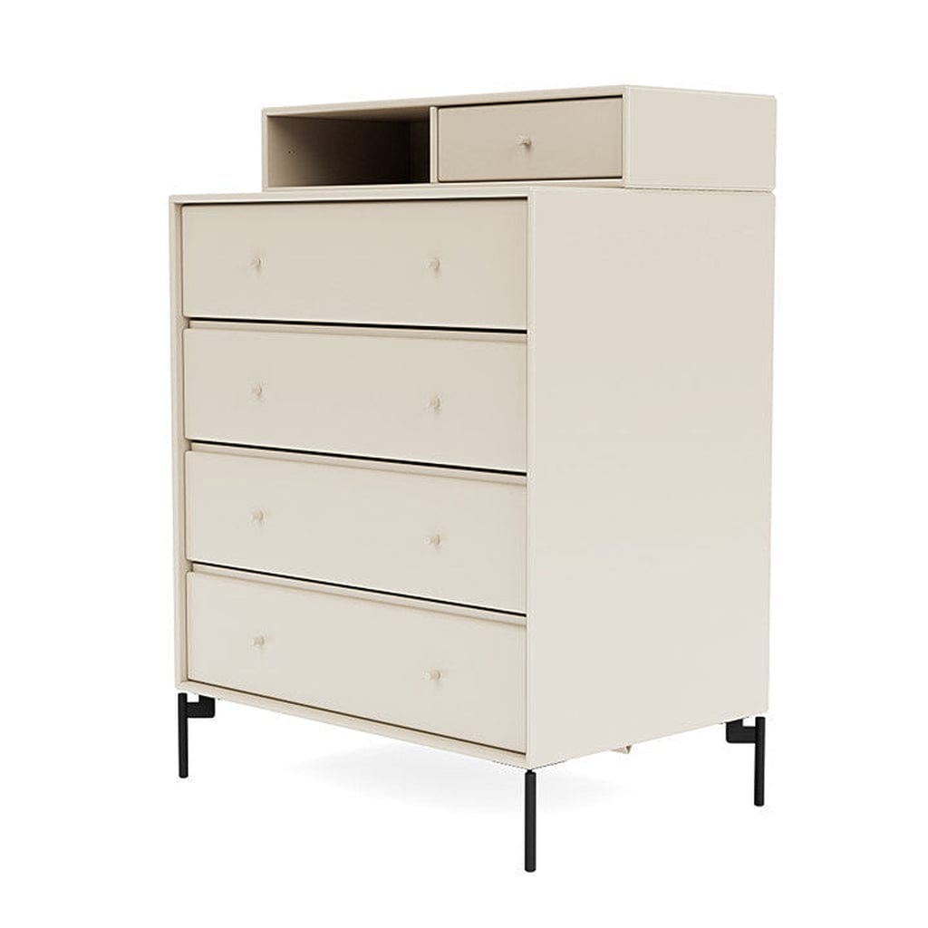 Montana Keep Chest Of Drawers With Legs, Oat/Black