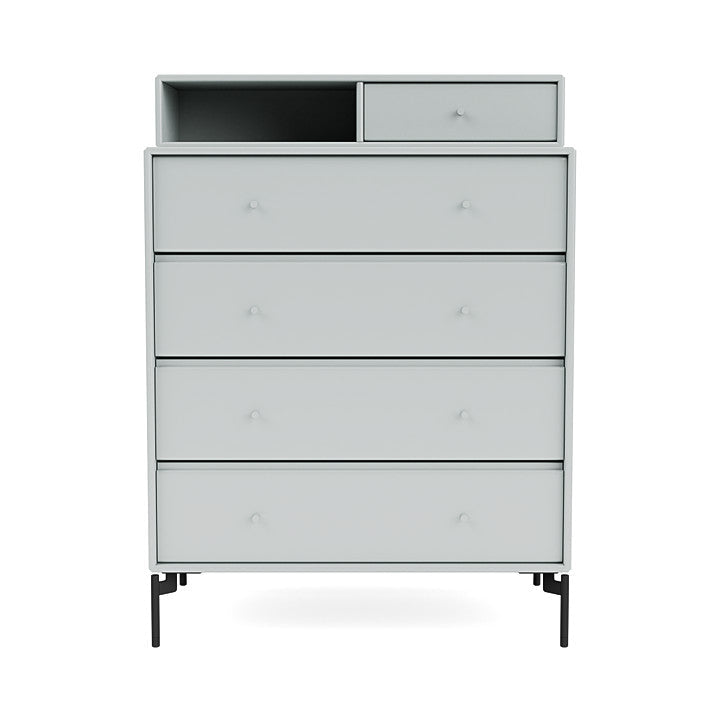 Montana Keep Chest Of Drawers With Legs, Oyster/Black