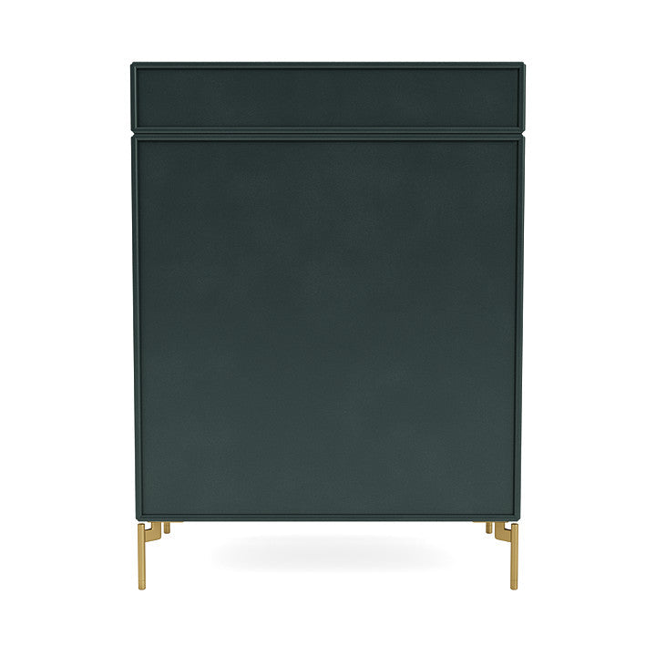 Montana Keep Chest Of Drawers With Legs, Black Jade/Brass