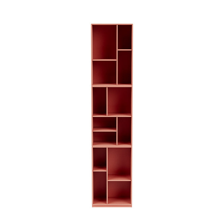 Montana tkalcovská vysoká knihovna s 3 cm soklu, rebarbora červená