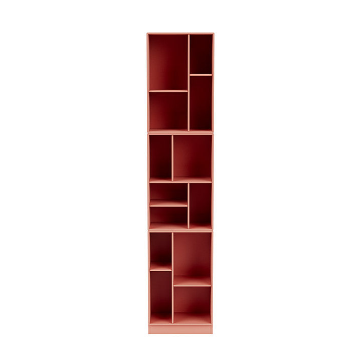 Montana Loom High Bookcase With 7 Cm Plinth, Rhubarb Red