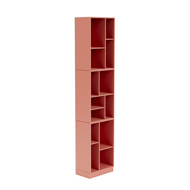 Montana Loom High Bookcase With 7 Cm Plinth, Rhubarb Red