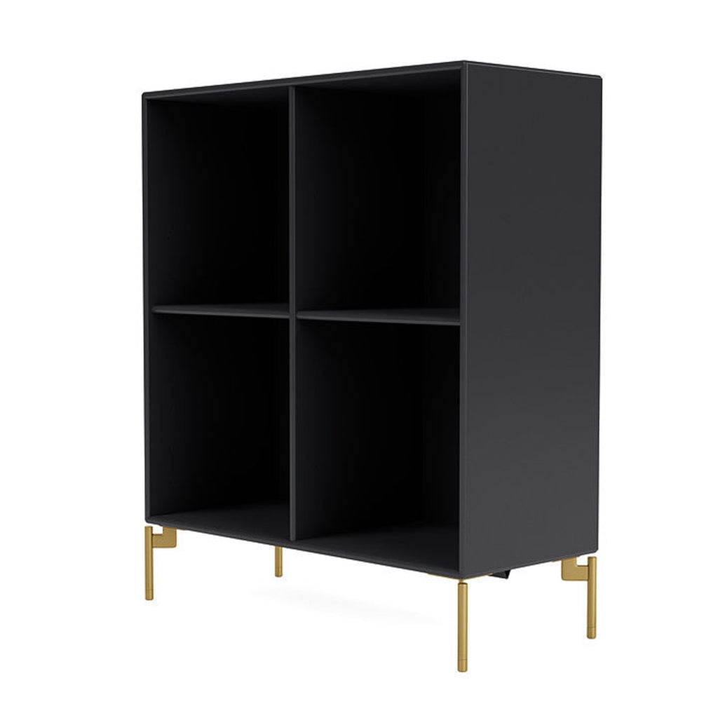 Montana Show Bookcase With Legs, Anthracite/Brass