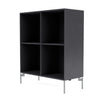 Montana Show Bookcase s nohama, Chrome na uhlíkovou černou