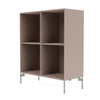 Montana Show Bookcase With Legs, Mushroom Brown/Matt Chrome