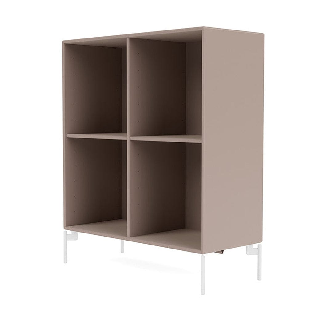 Montana Show Bookcase With Legs, Mushroom Brown/Snow White