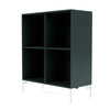 Montana Show Bookcase With Legs, Black Jade/Snow White