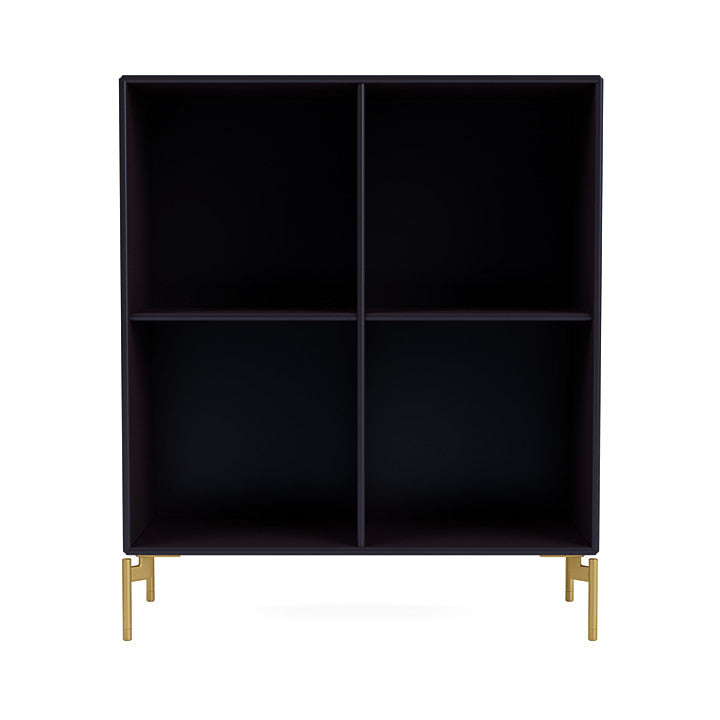 Montana Show Bookcase With Legs, Shadow/Brass