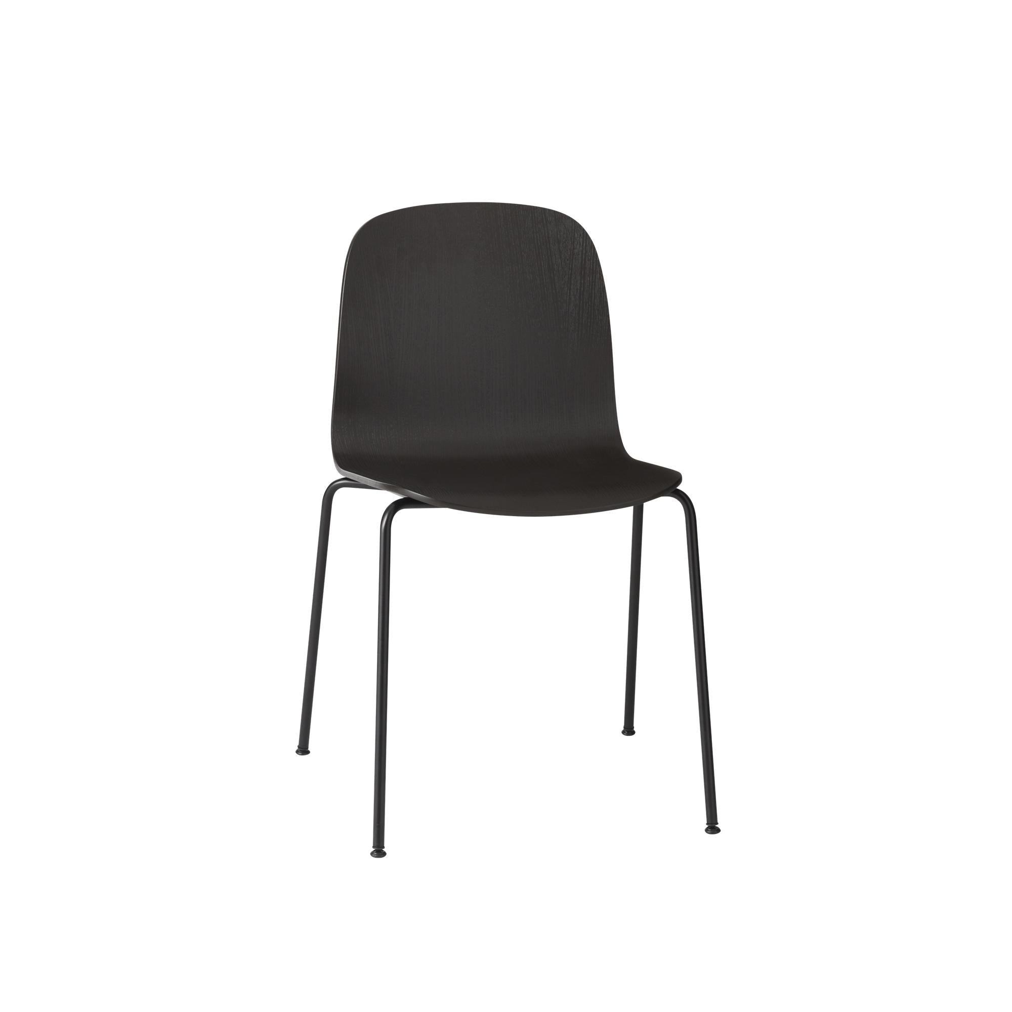 Základna trubice židle Muuto Visu, dřevěné sedadlo, černá