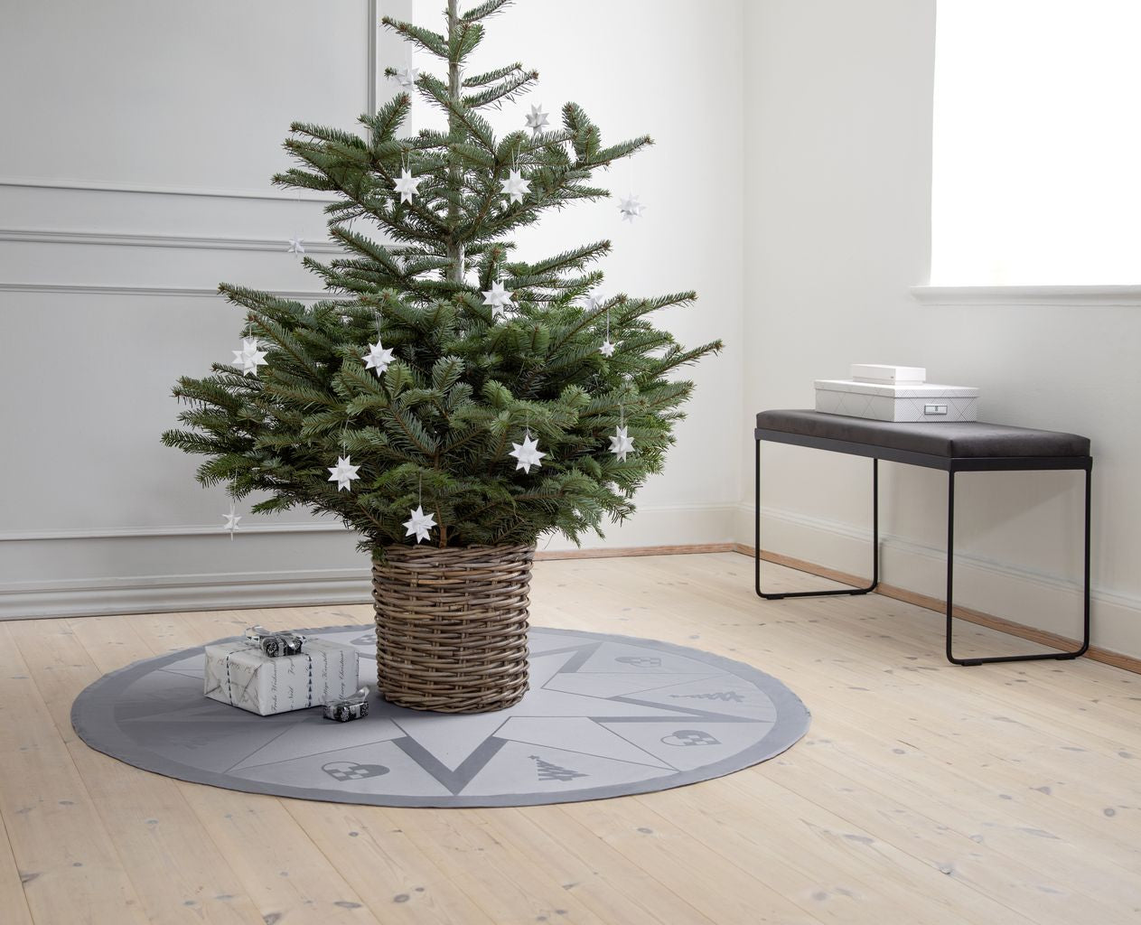 Novoform design hvězdy vánoční koberec, zima šedá
