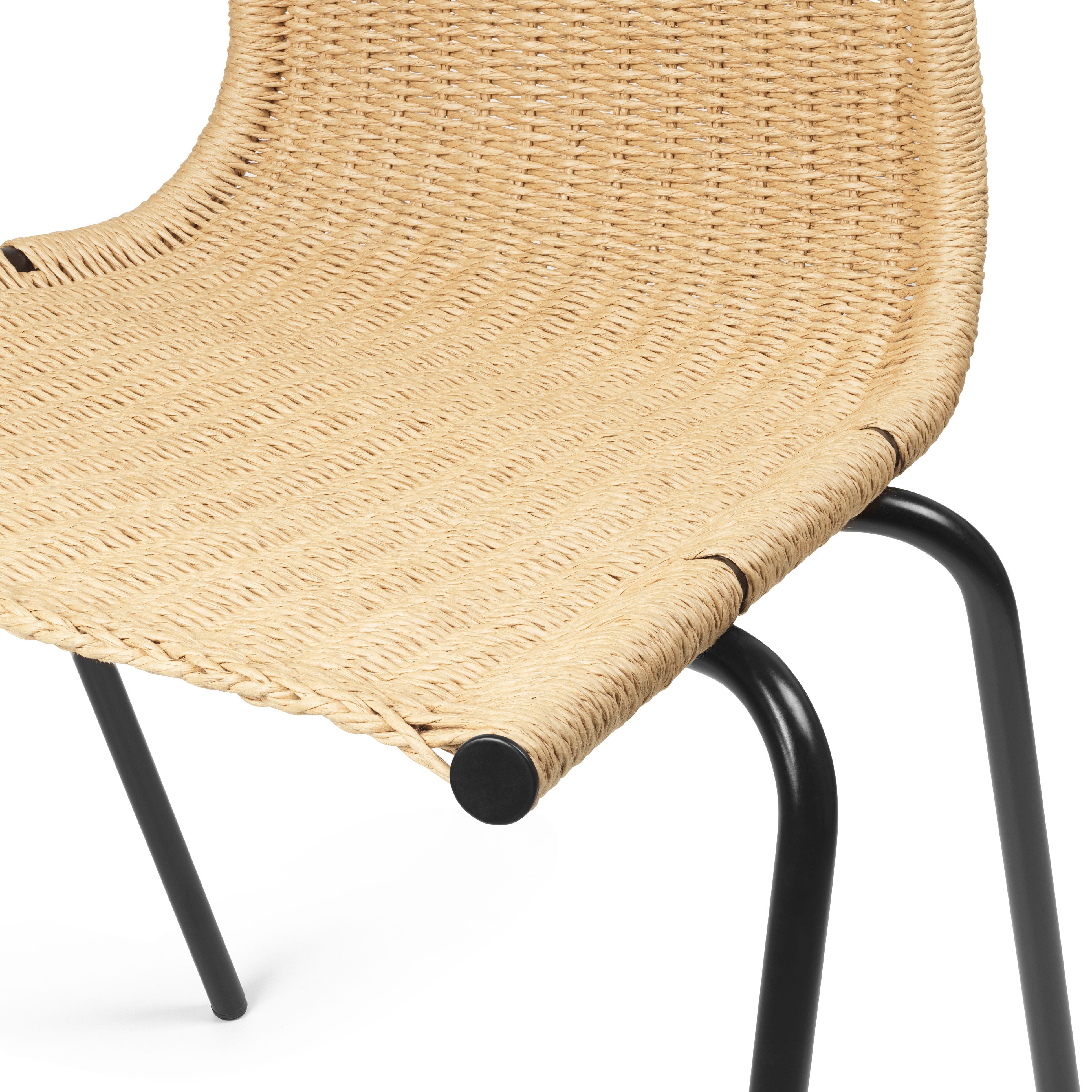 Židle Carl Hansen PK1, ocel/přírodní papírový šňůra potažená černým práškem